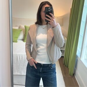 Vince Cream Moto Leather Jacket